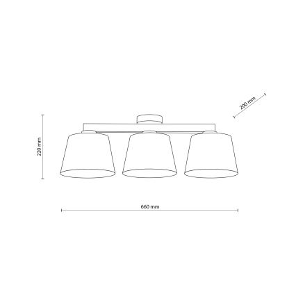 Brilagi - Overflademonteret loftlampe LATTE SABIA 3xE27/15W/230V fyrretræ/beige