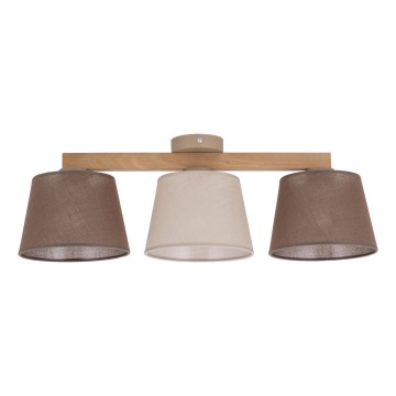 Brilagi - Overflademonteret loftlampe LATTE SABIA 3xE27/15W/230V fyrretræ/mix