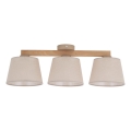 Brilagi - Overflademonteret loftlampe LATTE SABIA 3xE27/60W/230V fyrretræ/beige