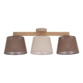 Brilagi - Overflademonteret loftlampe LATTE SABIA 3xE27/60W/230V fyrretræ/mix