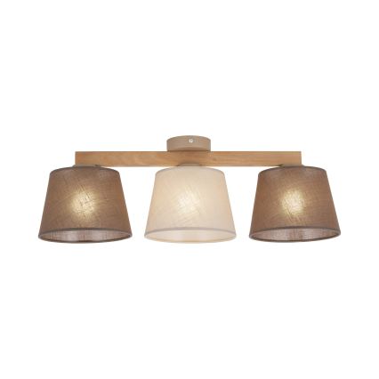 Brilagi - Overflademonteret loftlampe LATTE SABIA 3xE27/60W/230V fyrretræ/mix