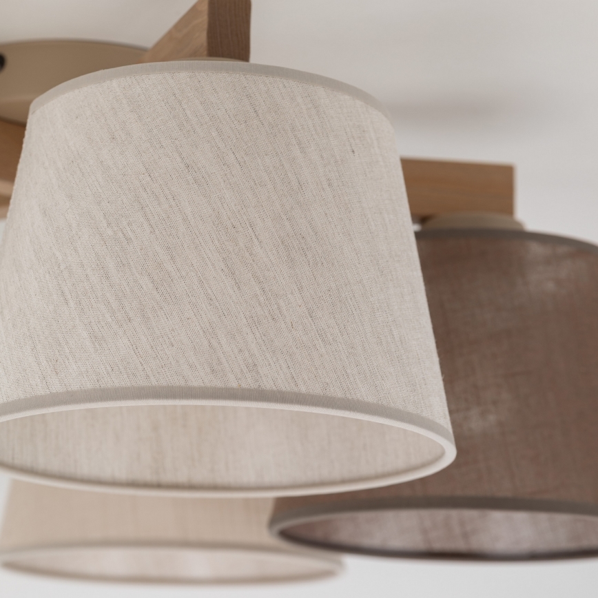 Brilagi - Overflademonteret loftlampe LATTE SABIA 5xE27/15W/230V fyrretræ/mix