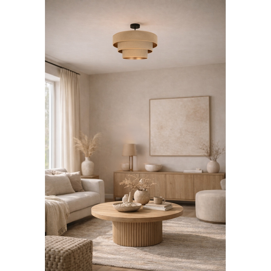 Brilagi - Overflademonteret loftlampe LUNETA 1xE27/60W/230V Ø 40 cm, beige/guld