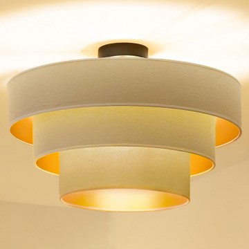Brilagi - Overflademonteret loftlampe LUNETA 1xE27/60W/230V Ø 40 cm creme/guld