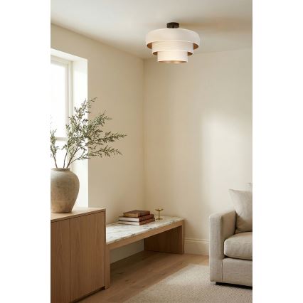 Brilagi - Overflademonteret loftlampe LUNETA 1xE27/60W/230V Ø 40 cm creme/guld