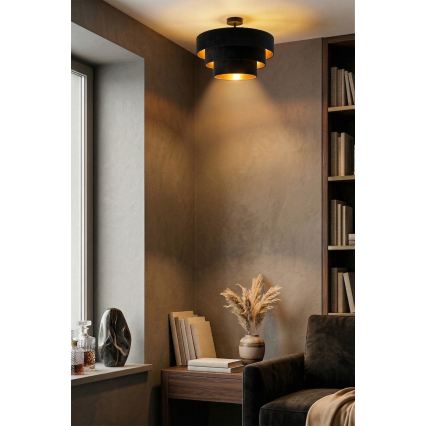Brilagi - Overflademonteret loftlampe LUNETA 1xE27/60W/230V Ø 40 cm sort/guld
