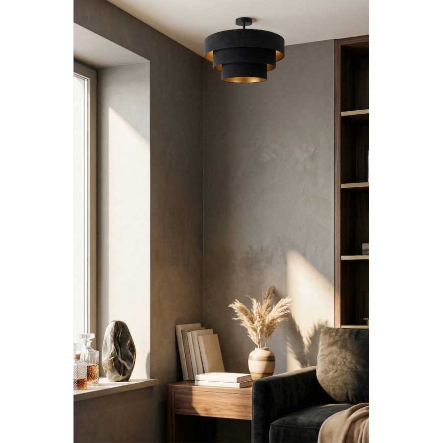 Brilagi - Overflademonteret loftlampe LUNETA 1xE27/60W/230V Ø 40 cm sort/guld
