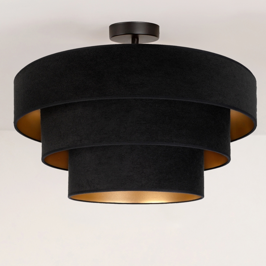Brilagi - Overflademonteret loftlampe LUNETA 1xE27/60W/230V Ø 40 cm sort/guld