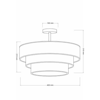 Brilagi - Overflademonteret loftlampe LUNETA 1xE27/60W/230V Ø 40 cm sort/guld