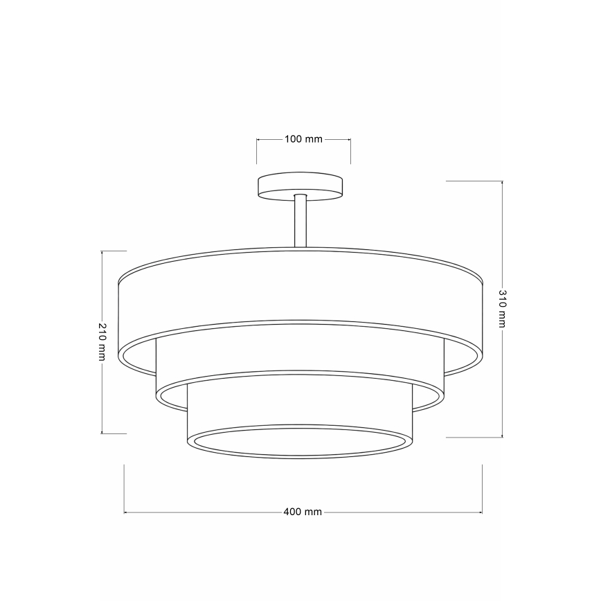 Brilagi - Overflademonteret loftlampe LUNETA 1xE27/60W/230V Ø 40 cm sort/guld