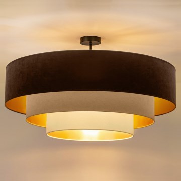 Brilagi - Overflademonteret loftlampe LUNETA 3xE27/60W/230V Ø 80 cm brun/beige/creme