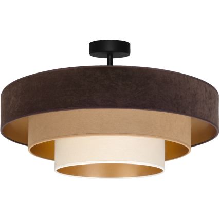 Brilagi - Overflademonteret loftlampe LUNETA 3xE27/60W/230V Ø 80 cm brun/beige/creme