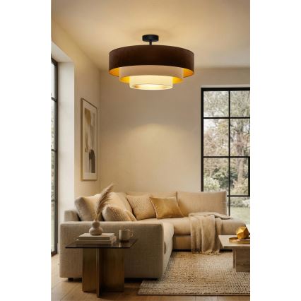 Brilagi - Overflademonteret loftlampe LUNETA 3xE27/60W/230V Ø 80 cm brun/beige/creme