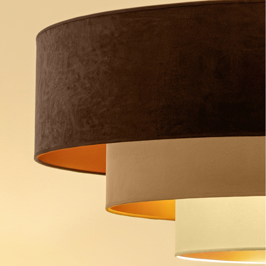 Brilagi - Overflademonteret loftlampe LUNETA 3xE27/60W/230V Ø 80 cm brun/beige/creme