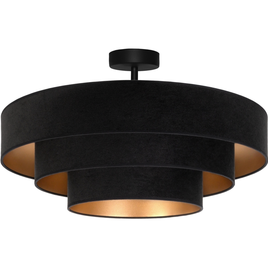 Brilagi - Overflademonteret loftlampe LUNETA 3xE27/60W/230V Ø 80 cm sort/guld