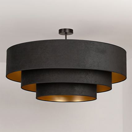 Brilagi - Overflademonteret loftlampe LUNETA 3xE27/60W/230V Ø 80 cm sort/guld