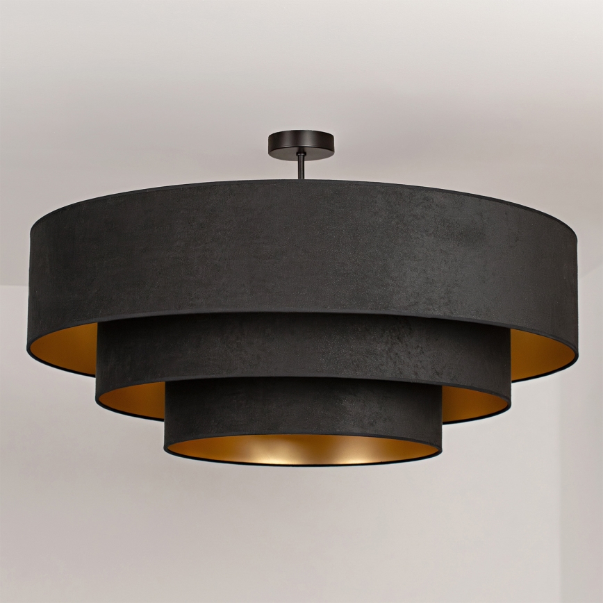 Brilagi - Overflademonteret loftlampe LUNETA 3xE27/60W/230V Ø 80 cm sort/guld