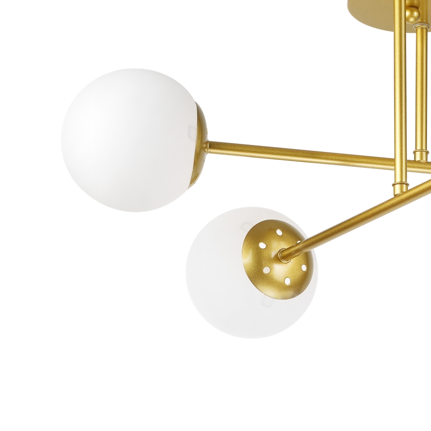 Brilagi - Overflademonteret loftlampe MALIVA 4xE14/15W/230V guld/hvid