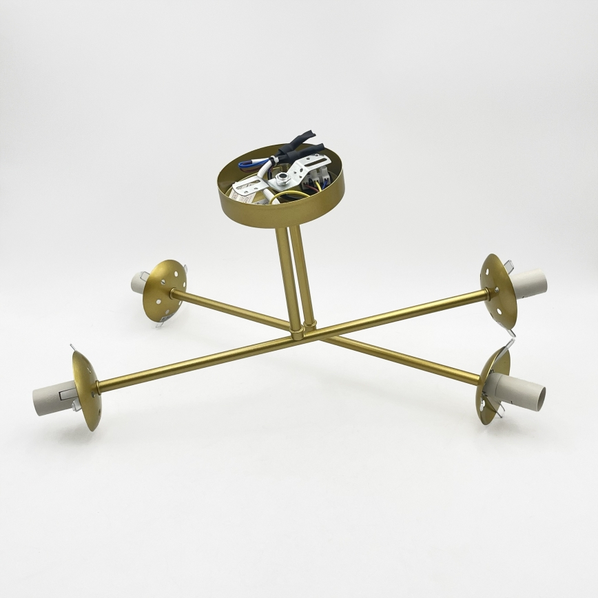 Brilagi - Overflademonteret loftlampe MALIVA 4xE14/15W/230V guld/hvid