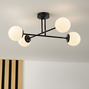 Brilagi - Overflademonteret loftlampe MALIVA 4xE14/15W/230V sort/hvid