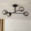 Brilagi - Overflademonteret loftlampe MALIVA 4xE14/15W/230V sort/røgfarvet