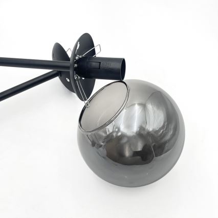 Brilagi - Overflademonteret loftlampe MALIVA 4xE14/15W/230V sort/røgfarvet