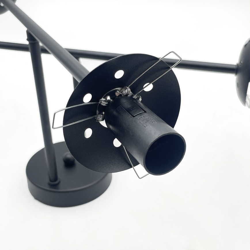 Brilagi - Overflademonteret loftlampe MALIVA 4xE14/15W/230V sort/røgfarvet