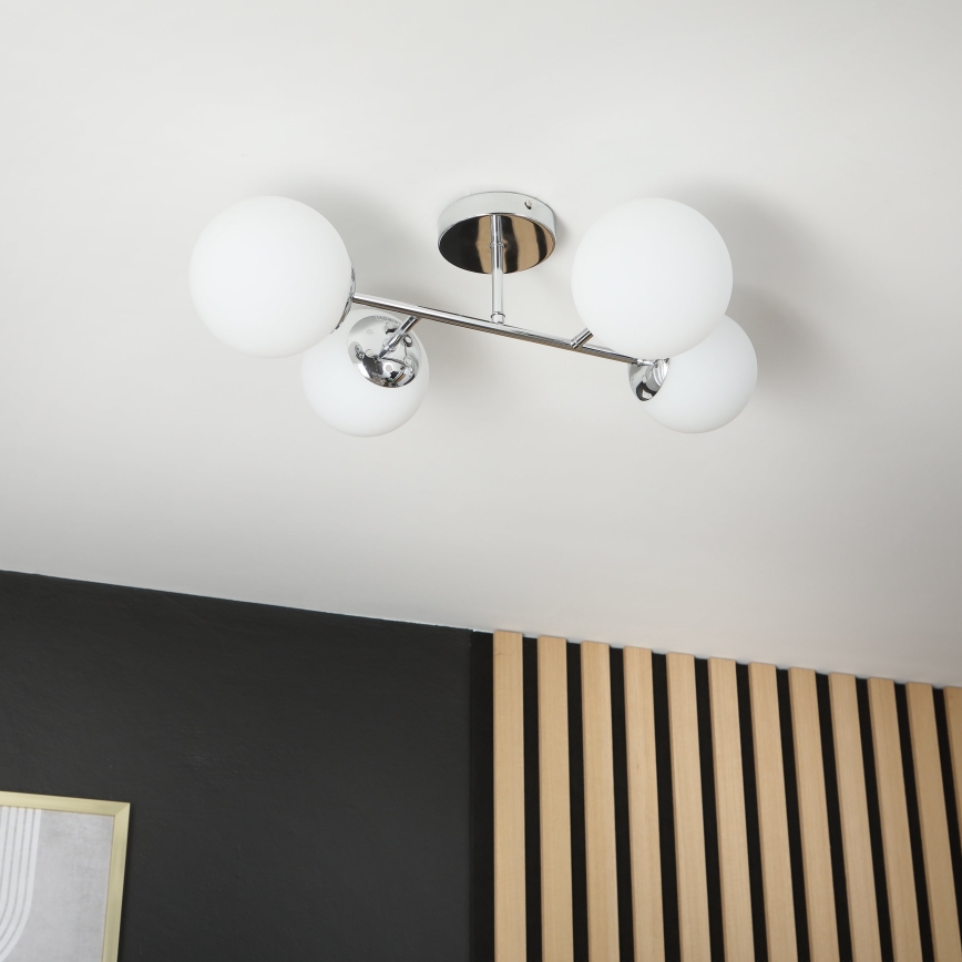 Brilagi - Overflademonteret loftlampe MALONY 4xE14/20W/230V blank krom