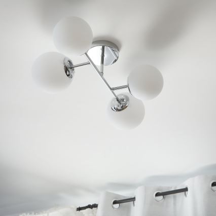 Brilagi - Overflademonteret loftlampe MALONY 4xE14/20W/230V blank krom