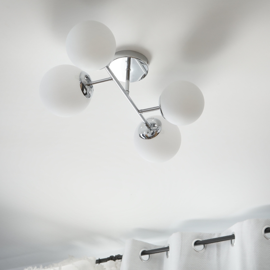 Brilagi - Overflademonteret loftlampe MALONY 4xE14/20W/230V blank krom