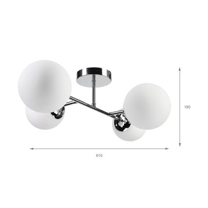 Brilagi - Overflademonteret loftlampe MALONY 4xE14/20W/230V blank krom