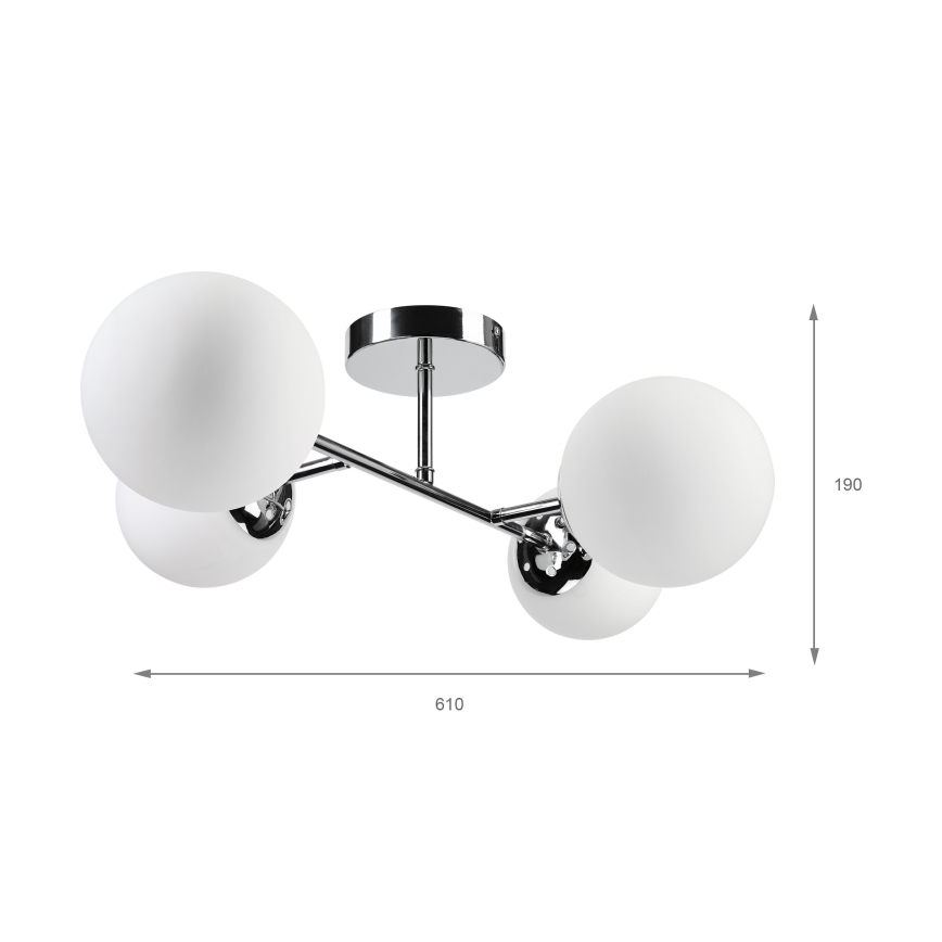 Brilagi - Overflademonteret loftlampe MALONY 4xE14/20W/230V blank krom