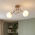 Brilagi - Overflademonteret loftlampe MILO ECRU 2xE27/60W/230V beige/guld