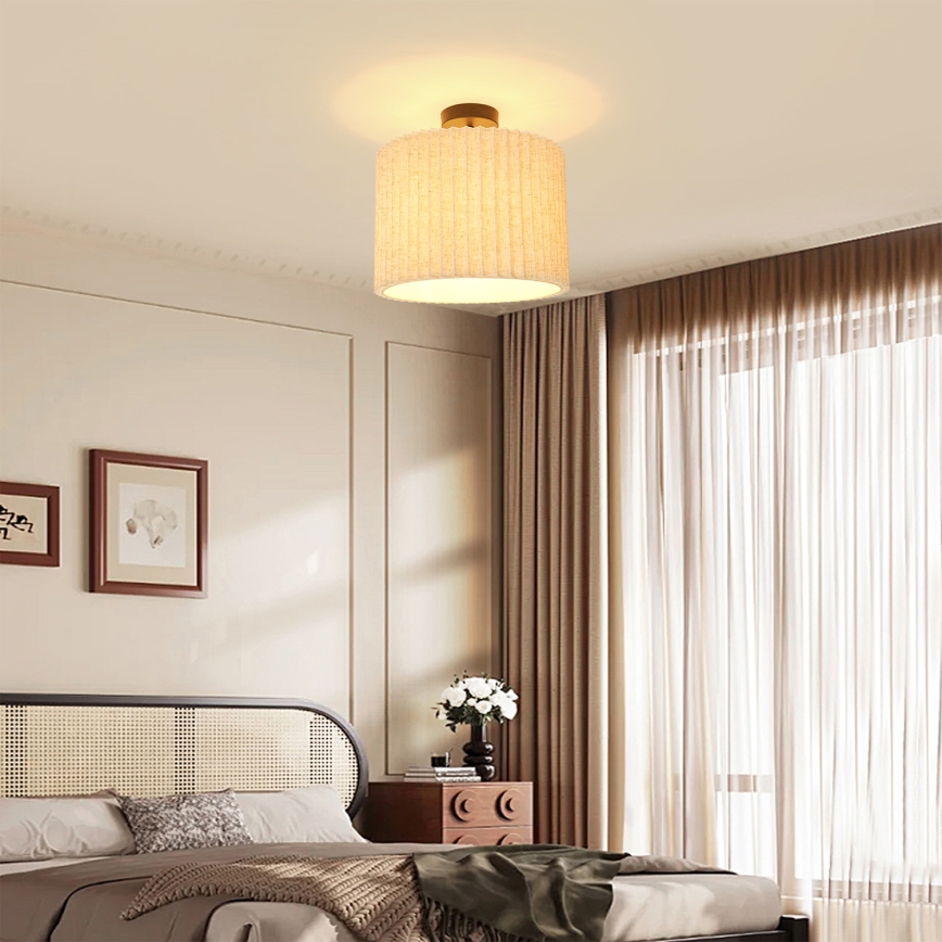 Brilagi - Overflademonteret loftlampe NORDIC WAVE 1xE27/15W/230V Ø 32 cm hør/sort