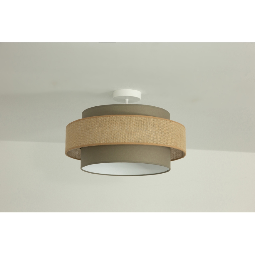 Brilagi - Overflademonteret loftlampe RESNA 1xE27/60W/230V Ø 40 cm brun/beige