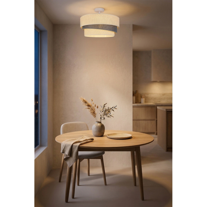 Brilagi - Overflademonteret loftlampe TRIO 1xE27/60W/230V Ø 40 cm creme/grå
