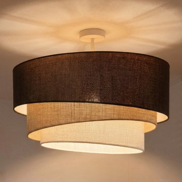 Brilagi - Overflademonteret loftlampe TRIO 3xE27/60W/230V Ø 60 cm brun/beige/hvid