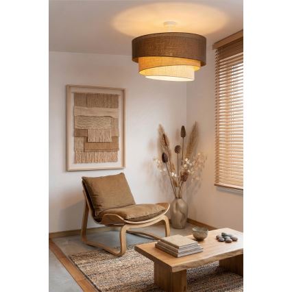 Brilagi - Overflademonteret loftlampe TRIO 3xE27/60W/230V Ø 60 cm brun/beige/hvid