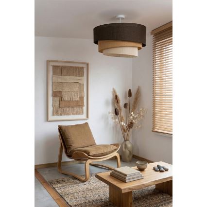 Brilagi - Overflademonteret loftlampe TRIO 3xE27/60W/230V Ø 60 cm brun/beige/hvid
