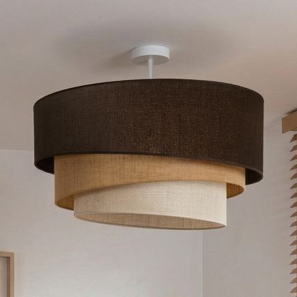 Brilagi - Overflademonteret loftlampe TRIO 3xE27/60W/230V Ø 60 cm brun/beige/hvid