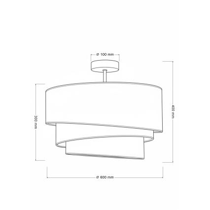 Brilagi - Overflademonteret loftlampe TRIO 3xE27/60W/230V Ø 60 cm brun/beige/hvid