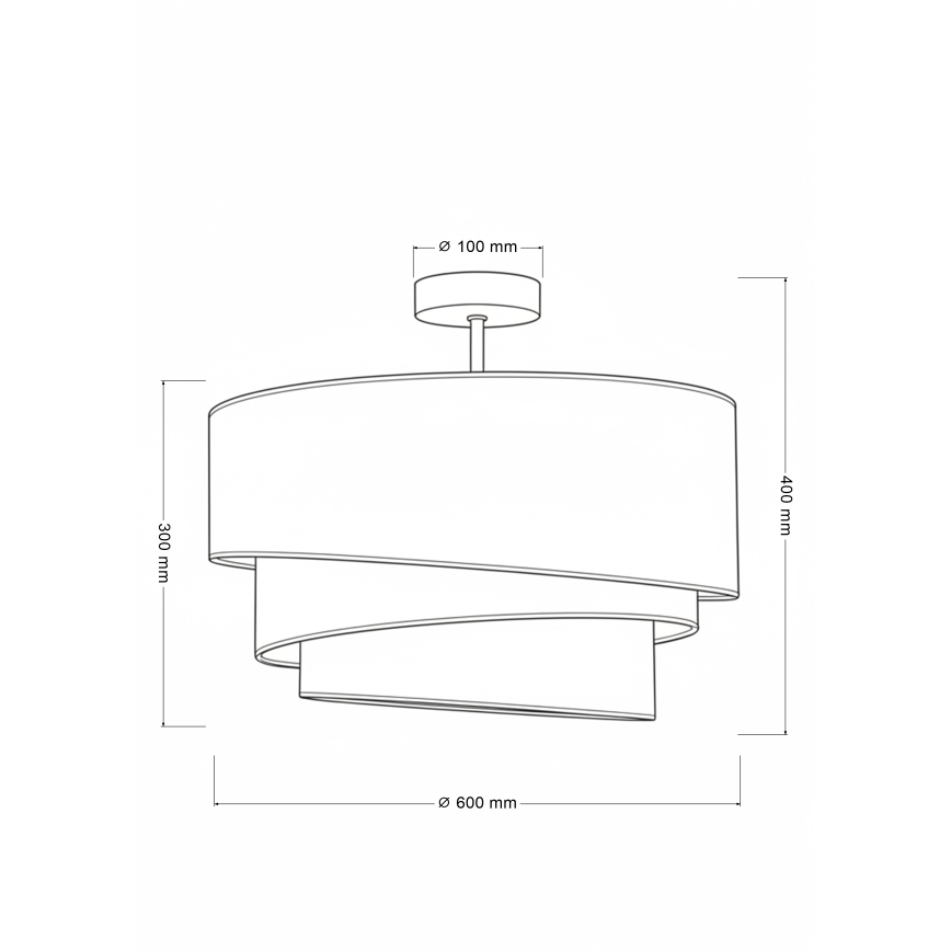 Brilagi - Overflademonteret loftlampe TRIO 3xE27/60W/230V Ø 60 cm brun/beige/hvid