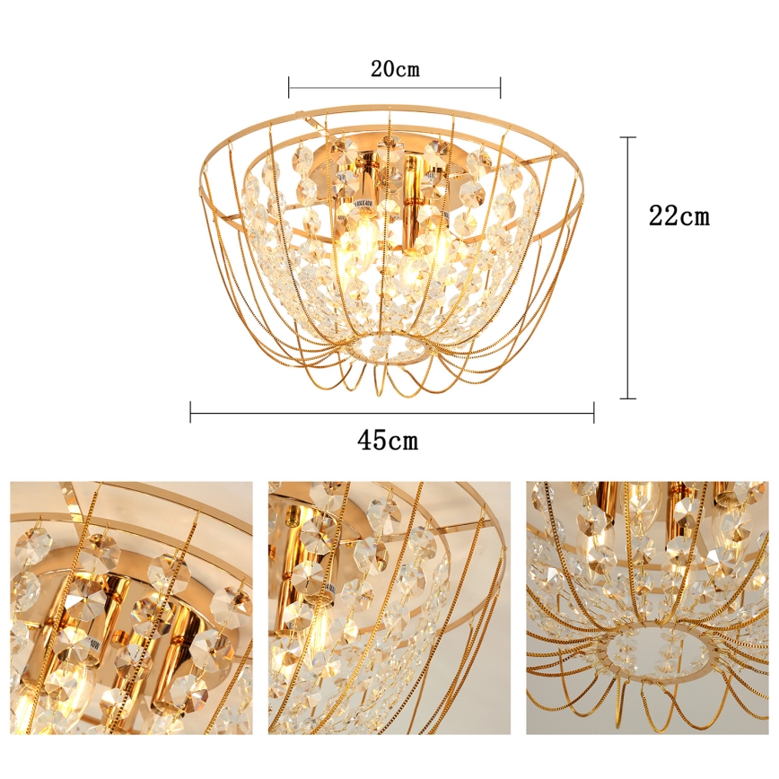 Brilagi - Overflademonteret loftlampe VASTERAS 4xE14/40W/230V Ø 45 cm