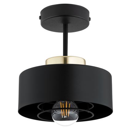 Brilagi - Overflademonteret lysekrone 1xE27/60W/230V sort/guld