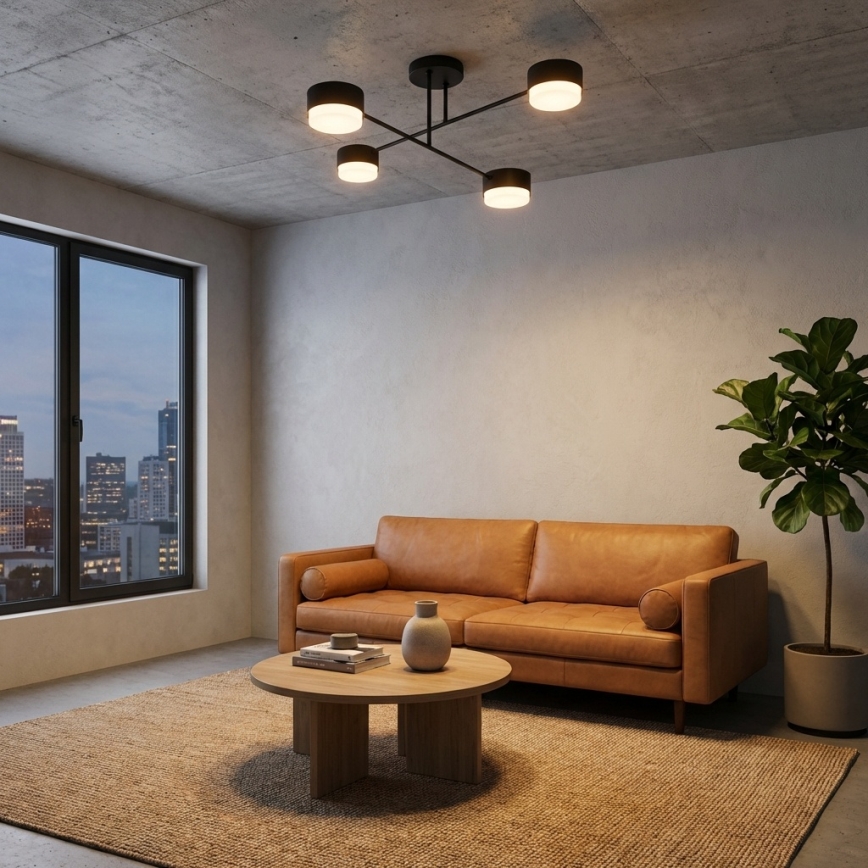 Brilagi - Overflademonteret lysekrone 4xGX53/12W/230V sort