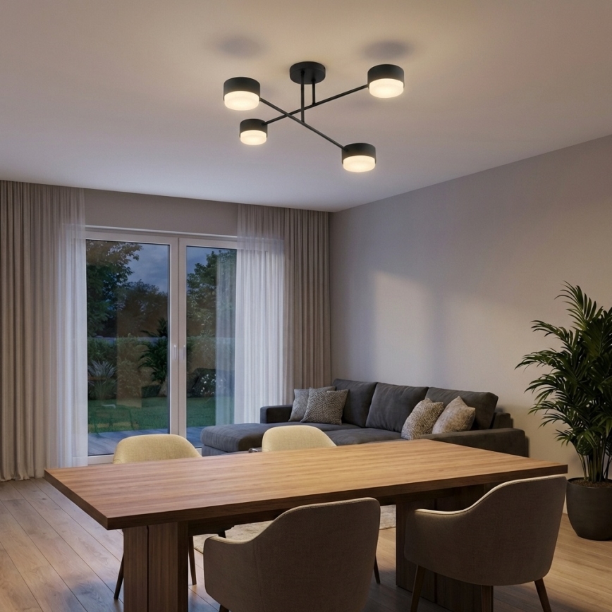 Brilagi - Overflademonteret lysekrone 4xGX53/12W/230V sort