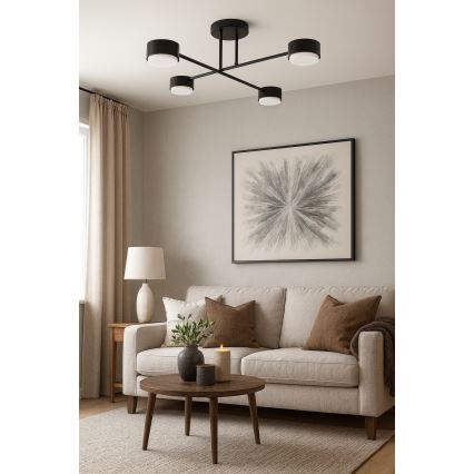 Brilagi - Overflademonteret lysekrone 4xGX53/12W/230V sort