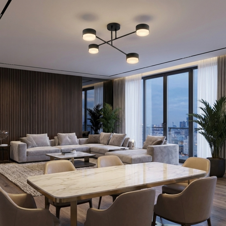 Brilagi - Overflademonteret lysekrone 4xGX53/12W/230V sort