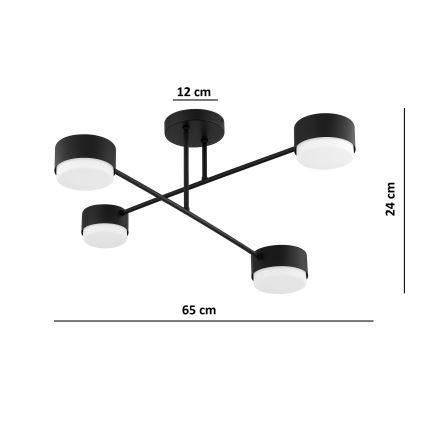 Brilagi - Overflademonteret lysekrone 4xGX53/12W/230V sort