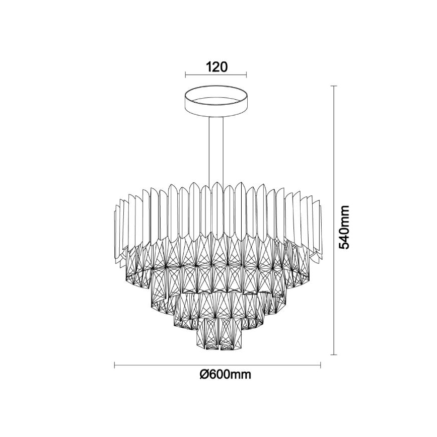 Brilagi - Overflademonteret lysekrone CARLOS 9xE14/40W/230V Ø 60 cm